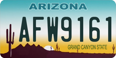 AZ license plate AFW9161