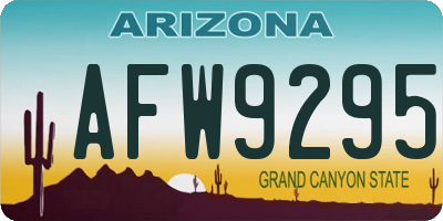 AZ license plate AFW9295