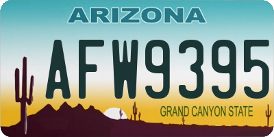 AZ license plate AFW9395
