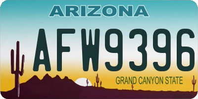 AZ license plate AFW9396