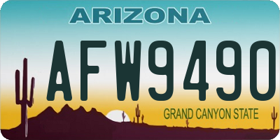 AZ license plate AFW9490