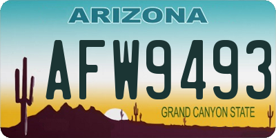 AZ license plate AFW9493