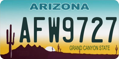 AZ license plate AFW9727