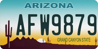 AZ license plate AFW9879