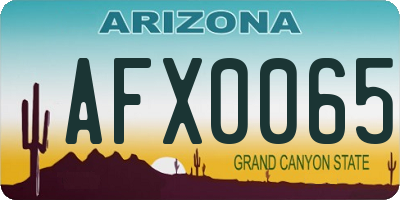 AZ license plate AFX0065