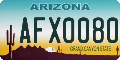 AZ license plate AFX0080