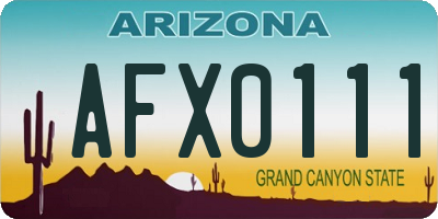 AZ license plate AFX0111