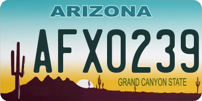 AZ license plate AFX0239