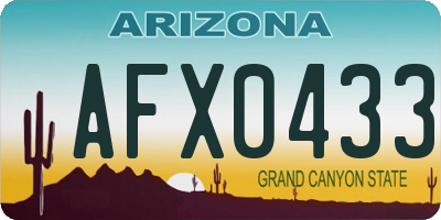 AZ license plate AFX0433