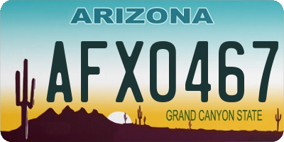 AZ license plate AFX0467