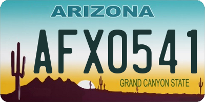 AZ license plate AFX0541