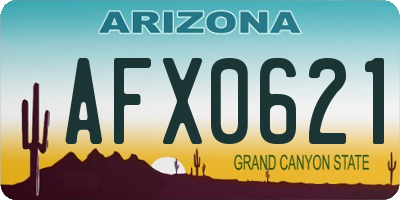 AZ license plate AFX0621