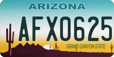 AZ license plate AFX0625