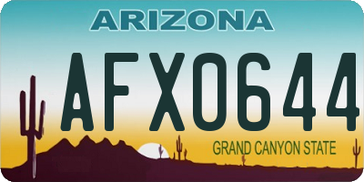 AZ license plate AFX0644