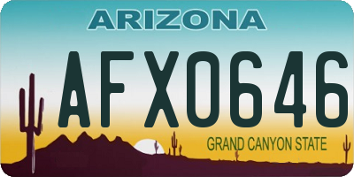 AZ license plate AFX0646