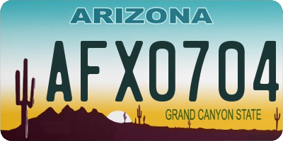 AZ license plate AFX0704