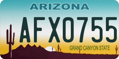 AZ license plate AFX0755