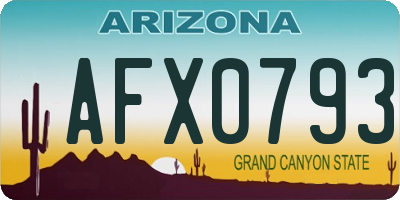 AZ license plate AFX0793