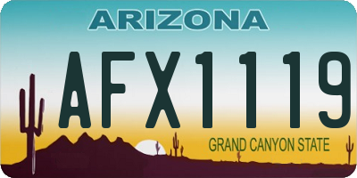 AZ license plate AFX1119