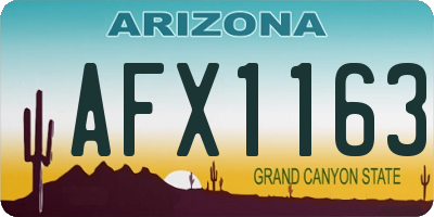 AZ license plate AFX1163