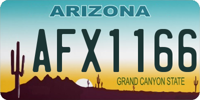 AZ license plate AFX1166