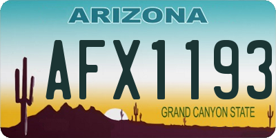 AZ license plate AFX1193