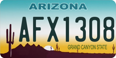 AZ license plate AFX1308