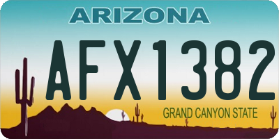 AZ license plate AFX1382