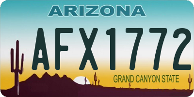 AZ license plate AFX1772