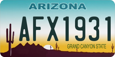 AZ license plate AFX1931