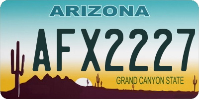 AZ license plate AFX2227