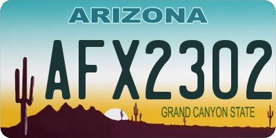 AZ license plate AFX2302