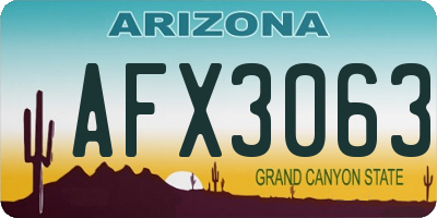 AZ license plate AFX3063