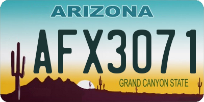 AZ license plate AFX3071