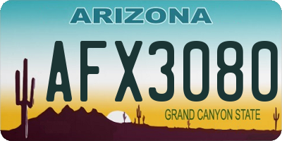 AZ license plate AFX3080