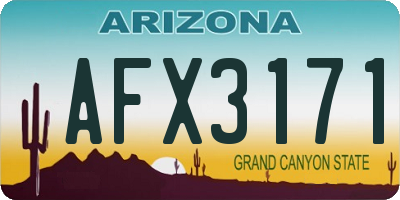 AZ license plate AFX3171