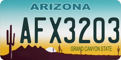 AZ license plate AFX3203