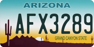 AZ license plate AFX3289