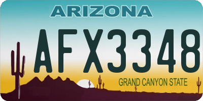 AZ license plate AFX3348