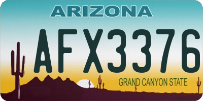 AZ license plate AFX3376