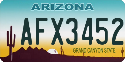 AZ license plate AFX3452