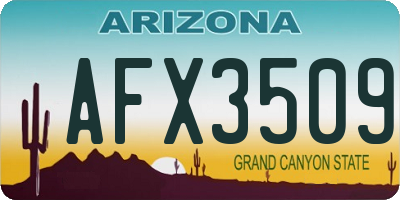 AZ license plate AFX3509