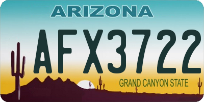 AZ license plate AFX3722