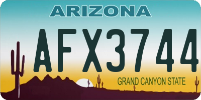 AZ license plate AFX3744