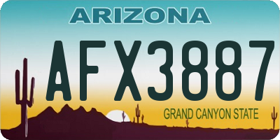AZ license plate AFX3887
