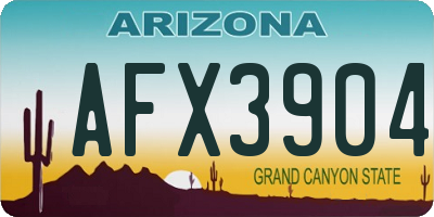 AZ license plate AFX3904