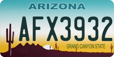 AZ license plate AFX3932