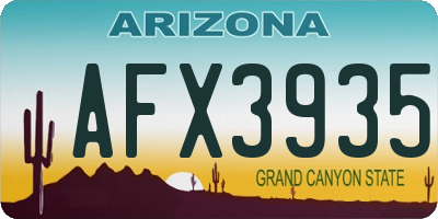AZ license plate AFX3935