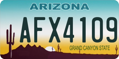 AZ license plate AFX4109