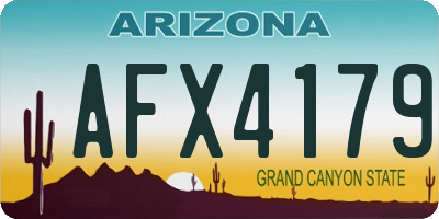 AZ license plate AFX4179